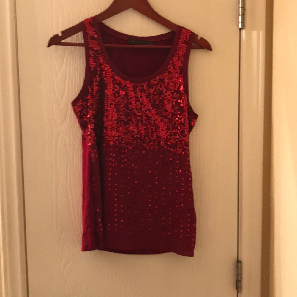 Wine Red Glitter Blouse